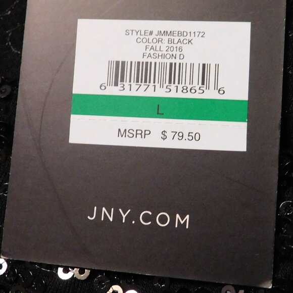 Jones New York Black Sequin Cowl Neck Long Sleeve Bouse Size Woman's Large NWT - Picture 5 of 6